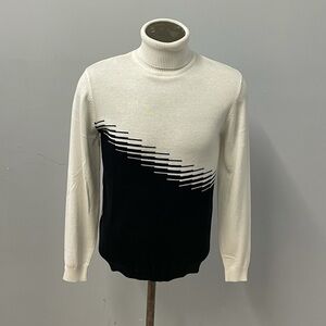 Lavane sweater turtleneck black/white knitted regular fit